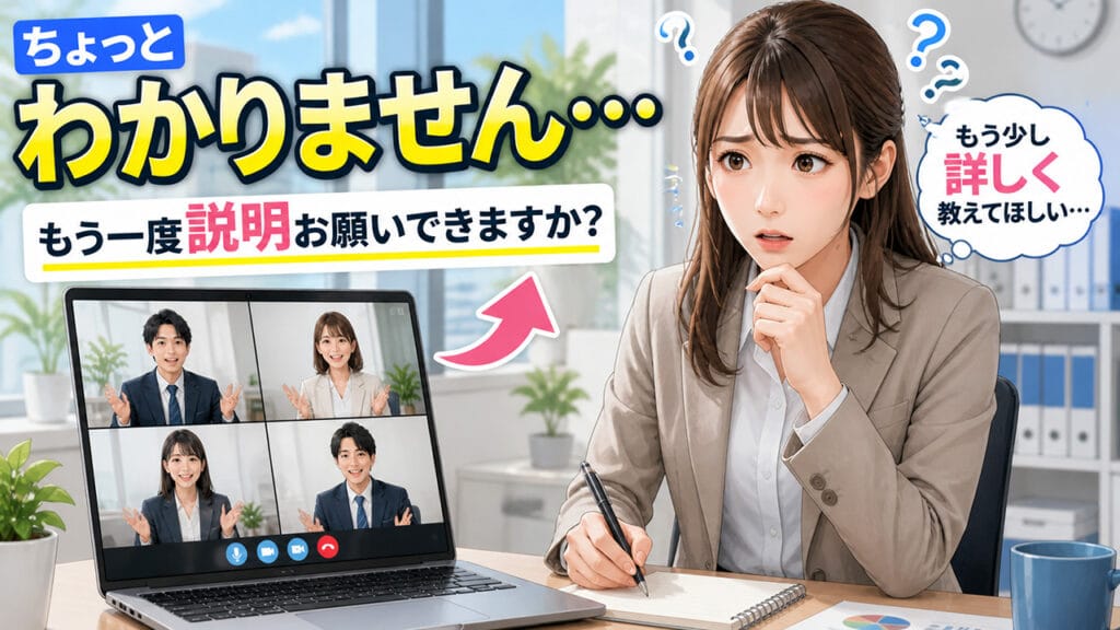 英語で確認を求める
